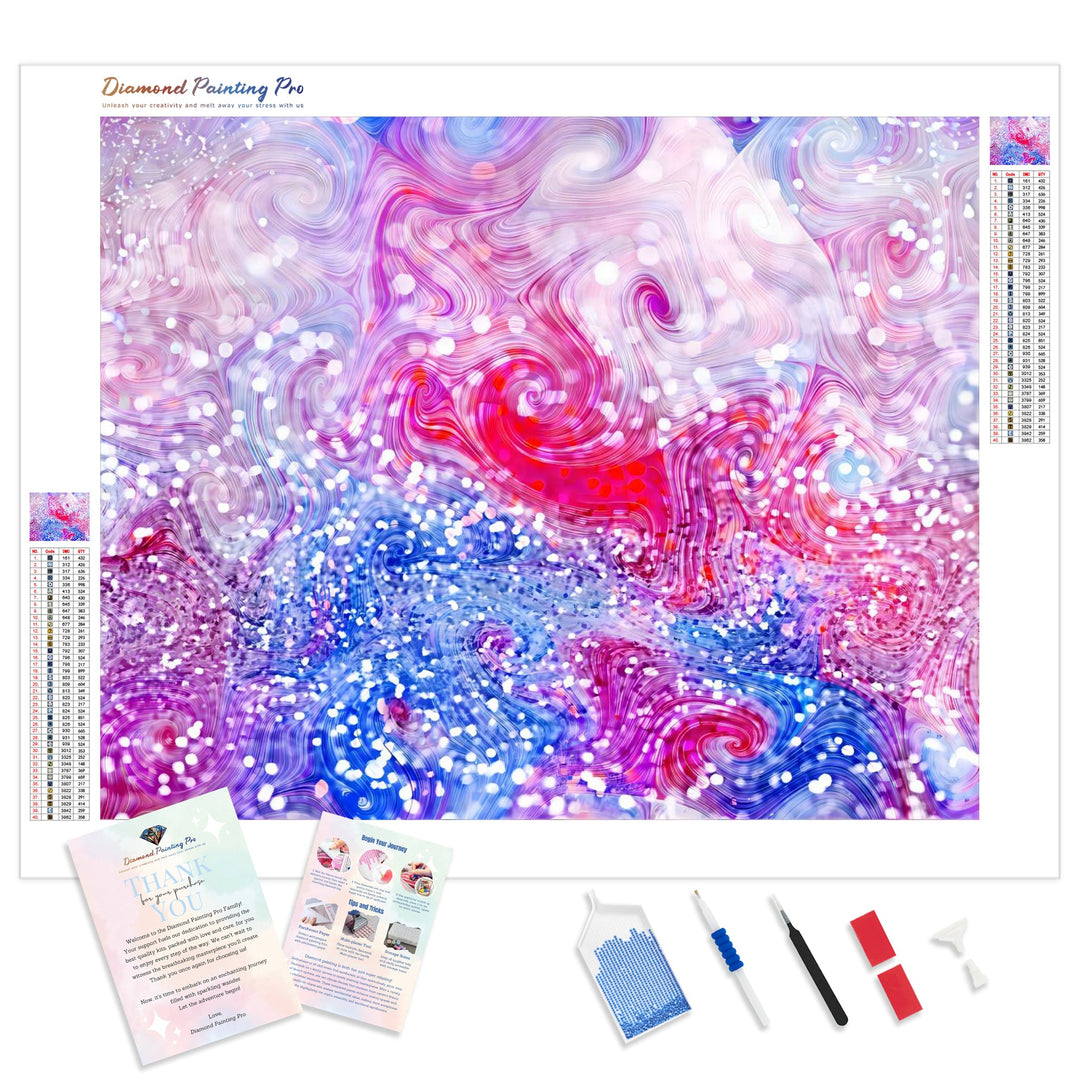 Sparkle Glitter Swirl | Diamond Painting Kit - Full Drill - Square or Round Diamonds with AB Drills Option