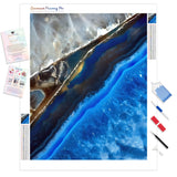 Blue Stone | Diamond Painting Kit - Full Drill - Square or Round Diamonds with AB Drills Option