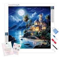 Moonlit Island | Diamond Painting Kit - Full Drill - Square or Round Diamonds with AB Drills Option