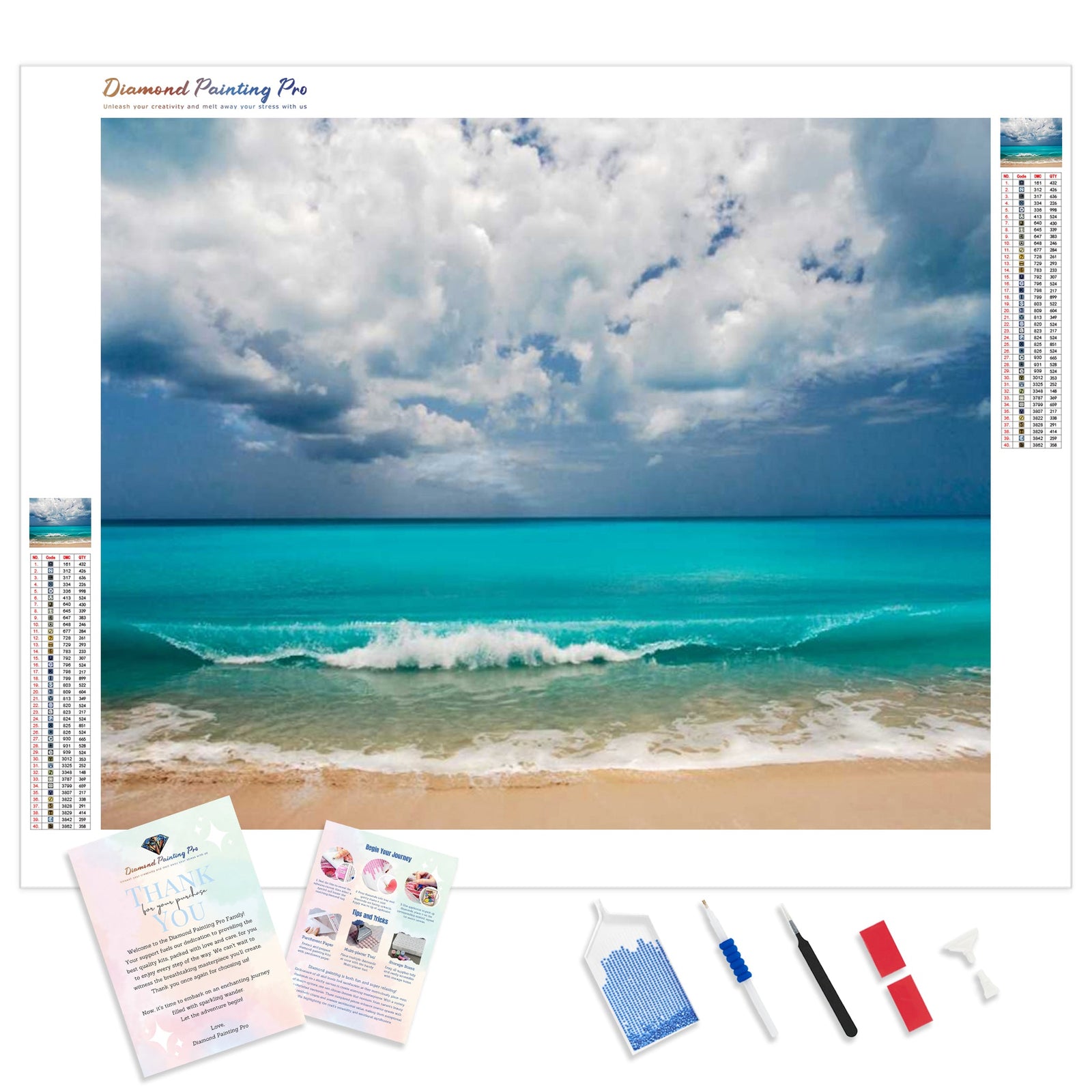 Summer Beach | Diamond Painting Kit - Full Drill - Square or Round Diamonds with AB Drills Option