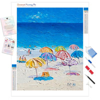 Summer Beach Umbrella | Diamond Painting Kit - Full Drill - Square or Round Diamonds with AB Drills Option