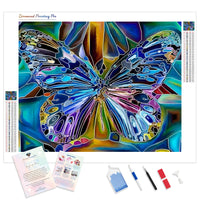Multicolored Psychedelic Butterfly | Diamond Painting Kit - Full Drill - Square or Round Diamonds with AB Drills Option