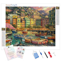 Harbor Boats | Diamond Painting Kit - Full Drill - Square or Round Diamonds with AB Drills Option