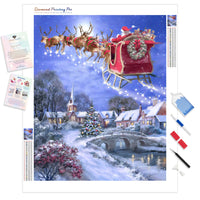 Christmas Night | Diamond Painting Kit - Full Drill - Square or Round Diamonds with AB Drills Option