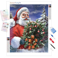 Christmas Wreath Delivery | Diamond Painting Kit - Full Drill - Square or Round Diamonds with AB Drills Option