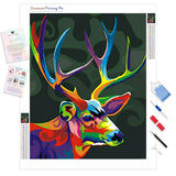 Abstract Deer | Diamond Painting Kit - Full Drill - Square or Round Diamonds with AB Drills Option
