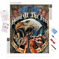 Eagle and Home of the Free | Diamond Painting Kit - Full Drill - Square or Round Diamonds with AB Drills Option