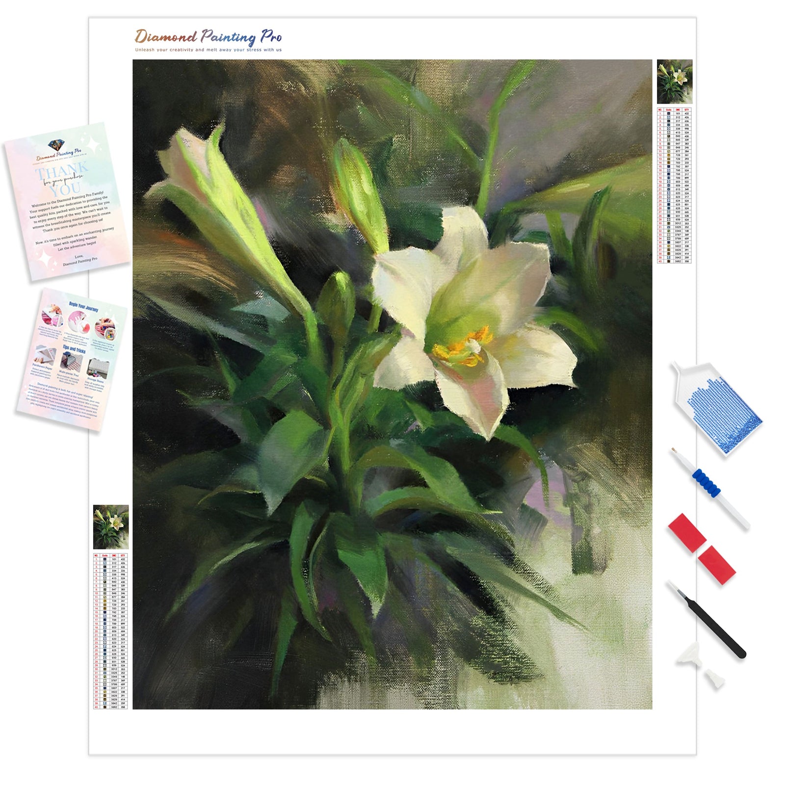 Sunday's Lily | Diamond Painting Kit - Full Drill - Square or Round Diamonds with AB Drills Option