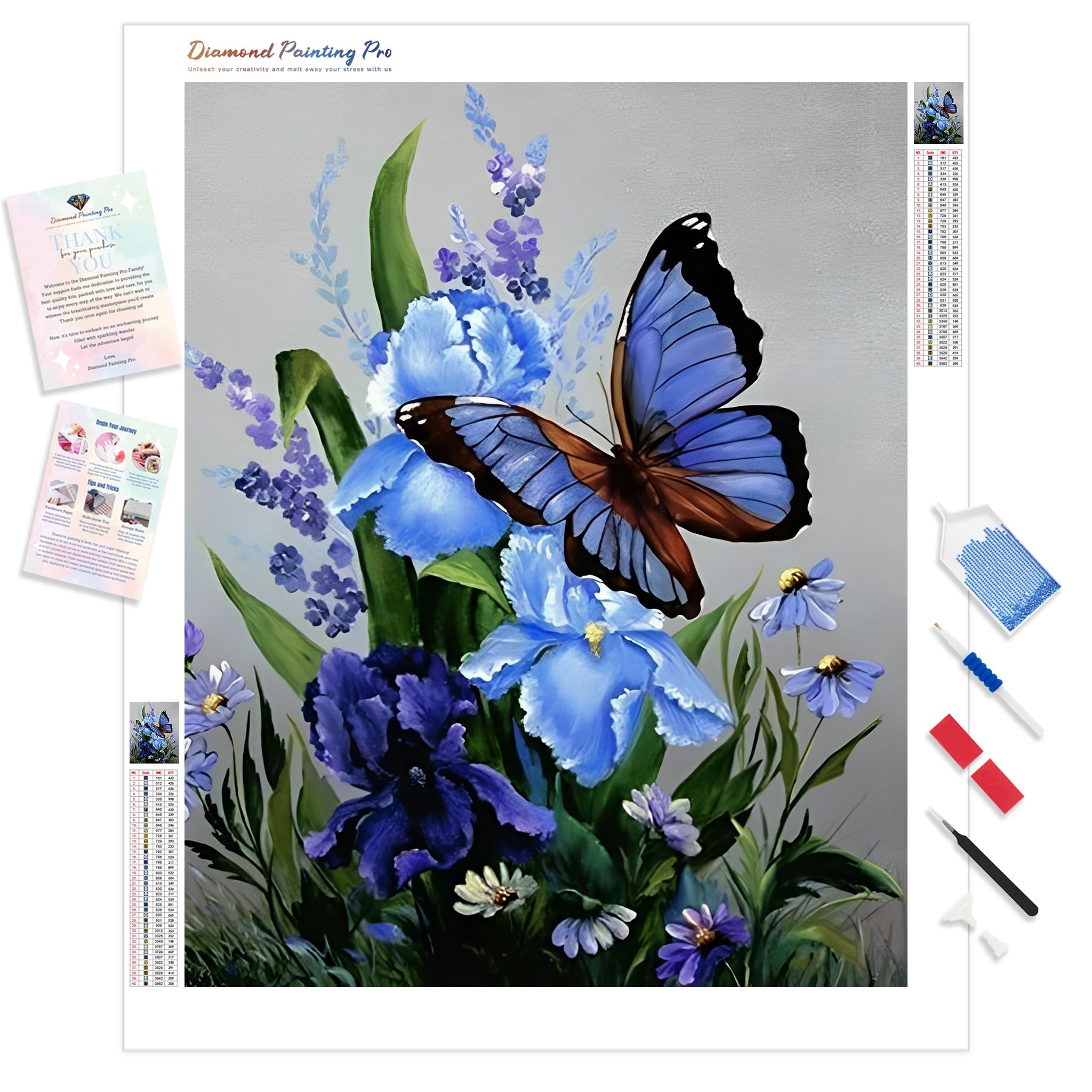 Butterfly Flower Diamond Painting | Full Drill Diamond Art ...