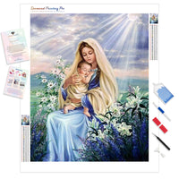 Virgin Mary and Jesus | Diamond Painting Kit - Full Drill - Square or Round Diamonds with AB Drills Option