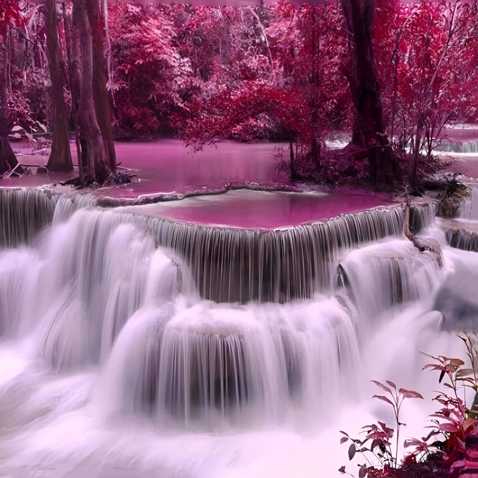 Beautiful Autumn Series Waterfalls | Diamond Painting Design - Full Drill Diamond Art with 5d Square or Round Diamonds - AB Drills Available