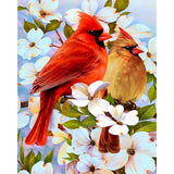 Cardinal Blossom Painting | Diamond Painting Design - Full Drill Diamond Art with 5d Square or Round Diamonds - AB Drills Available
