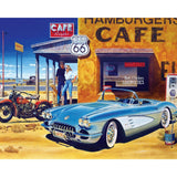 Car on Road 66 | Diamond Painting Design - Full Drill Diamond Art with 5d Square or Round Diamonds - AB Drills Available