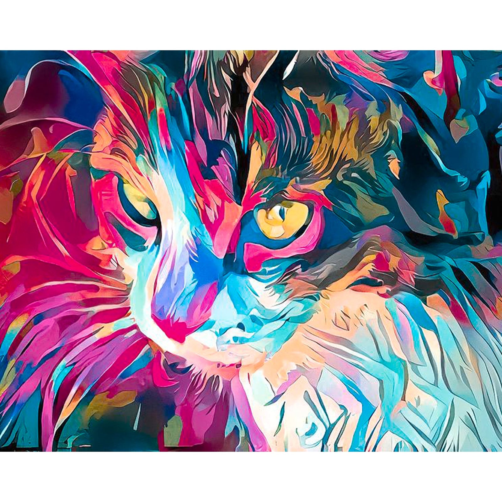 Kitty Abstract | Diamond Painting Design - Full Drill Diamond Art with 5d Square or Round Diamonds - AB Drills Available