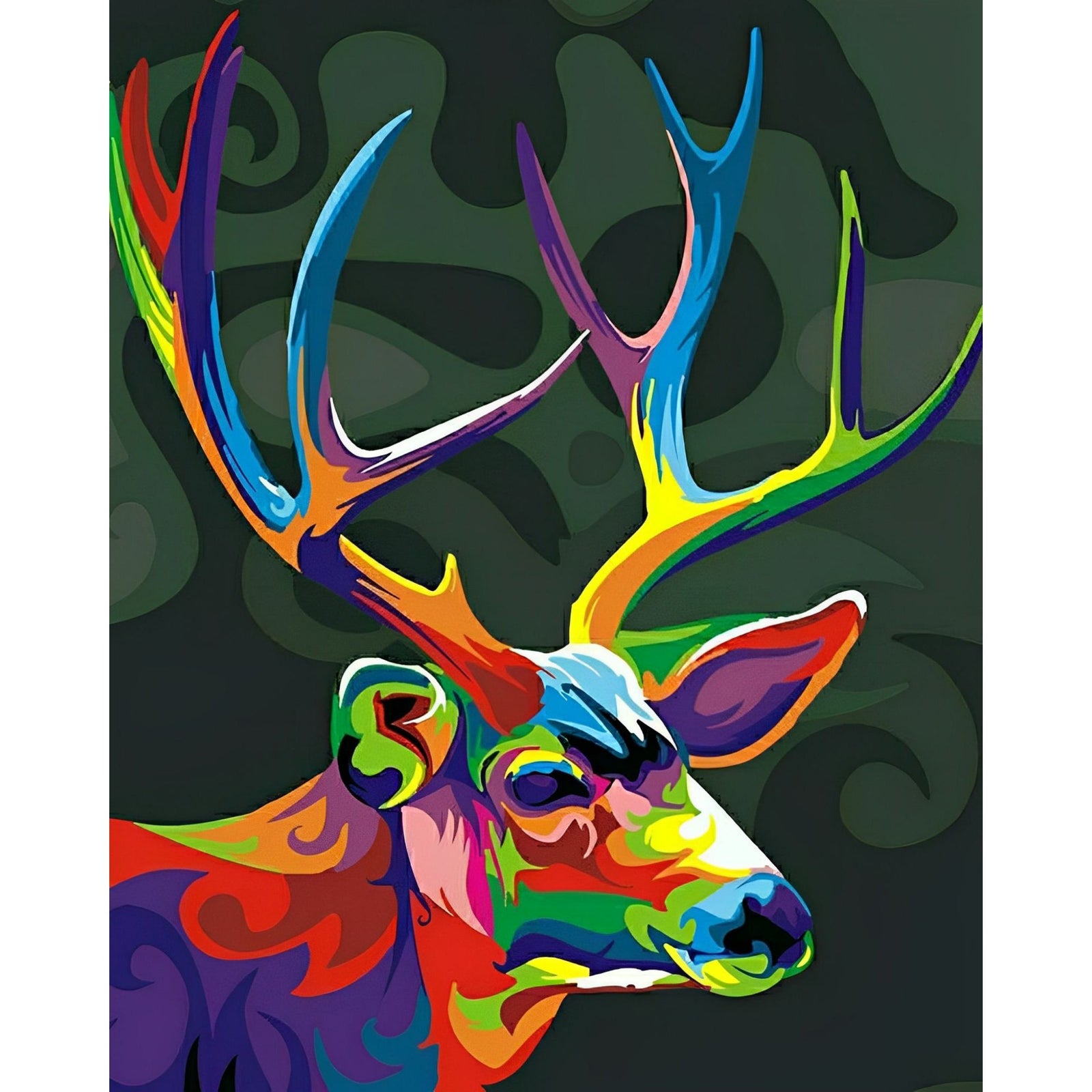 Abstract Deer | Diamond Painting Design - Full Drill Diamond Art with 5d Square or Round Diamonds - AB Drills Available
