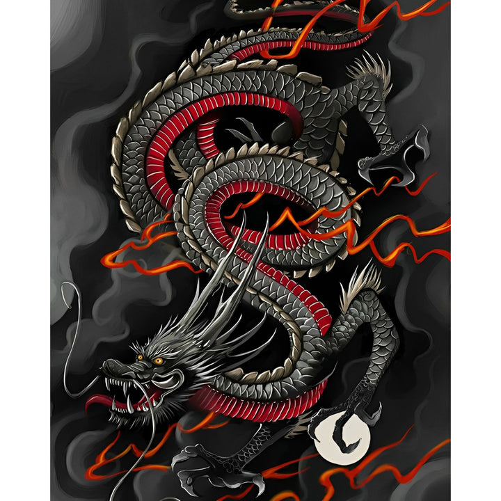 Black Chinese Dragon | Diamond Painting