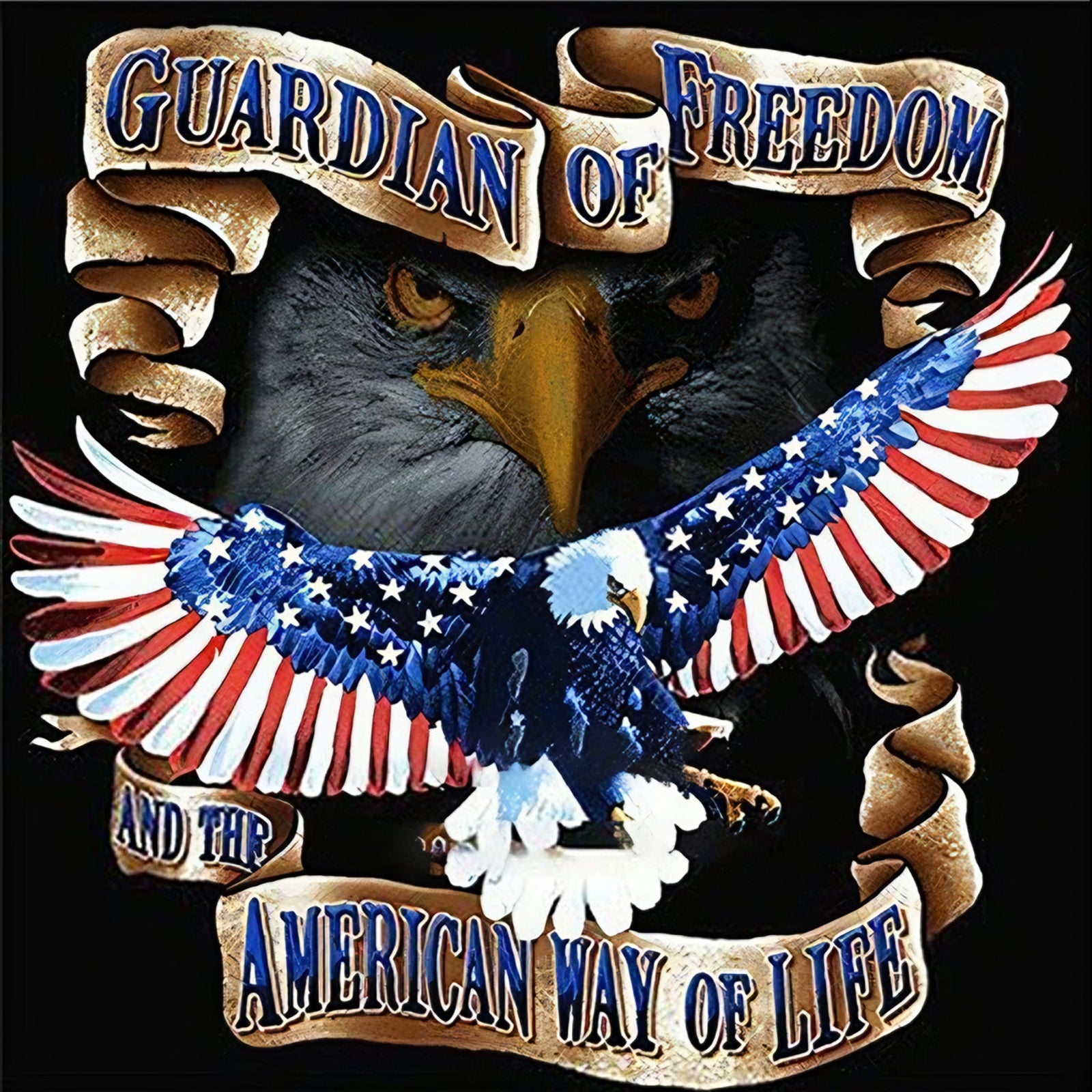 Eagle Guardian of Freedom | Diamond Painting Design - Full Drill Diamond Art with 5d Square or Round Diamonds - AB Drills Available
