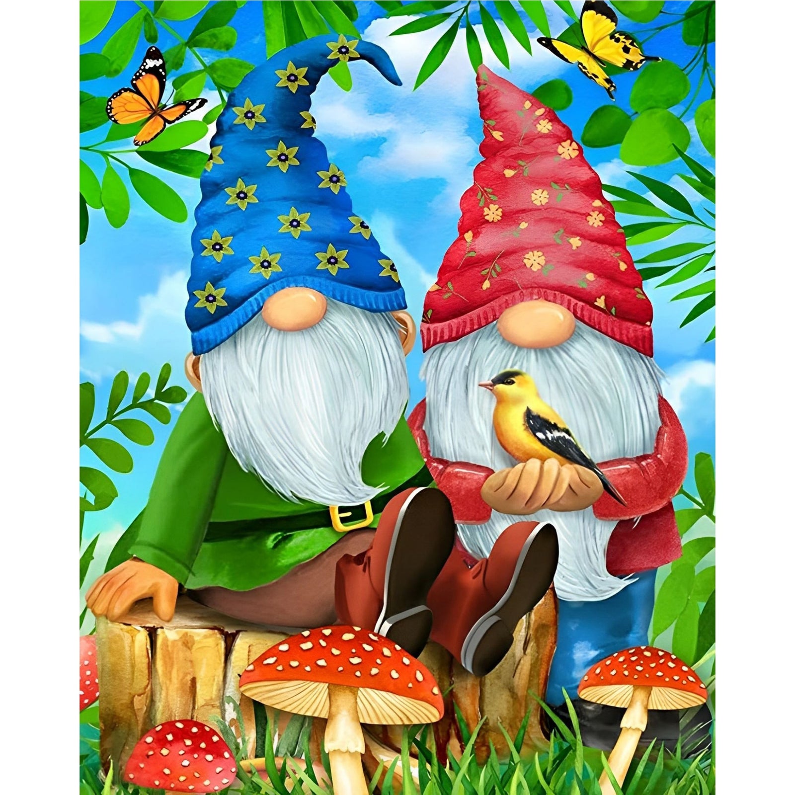 Gnome Spring | Diamond Painting Design - Full Drill Diamond Art with 5d Square or Round Diamonds - AB Drills Available