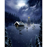 Reindeer on the Lake | Diamond Painting Design - Full Drill Diamond Art with 5d Square or Round Diamonds - AB Drills Available