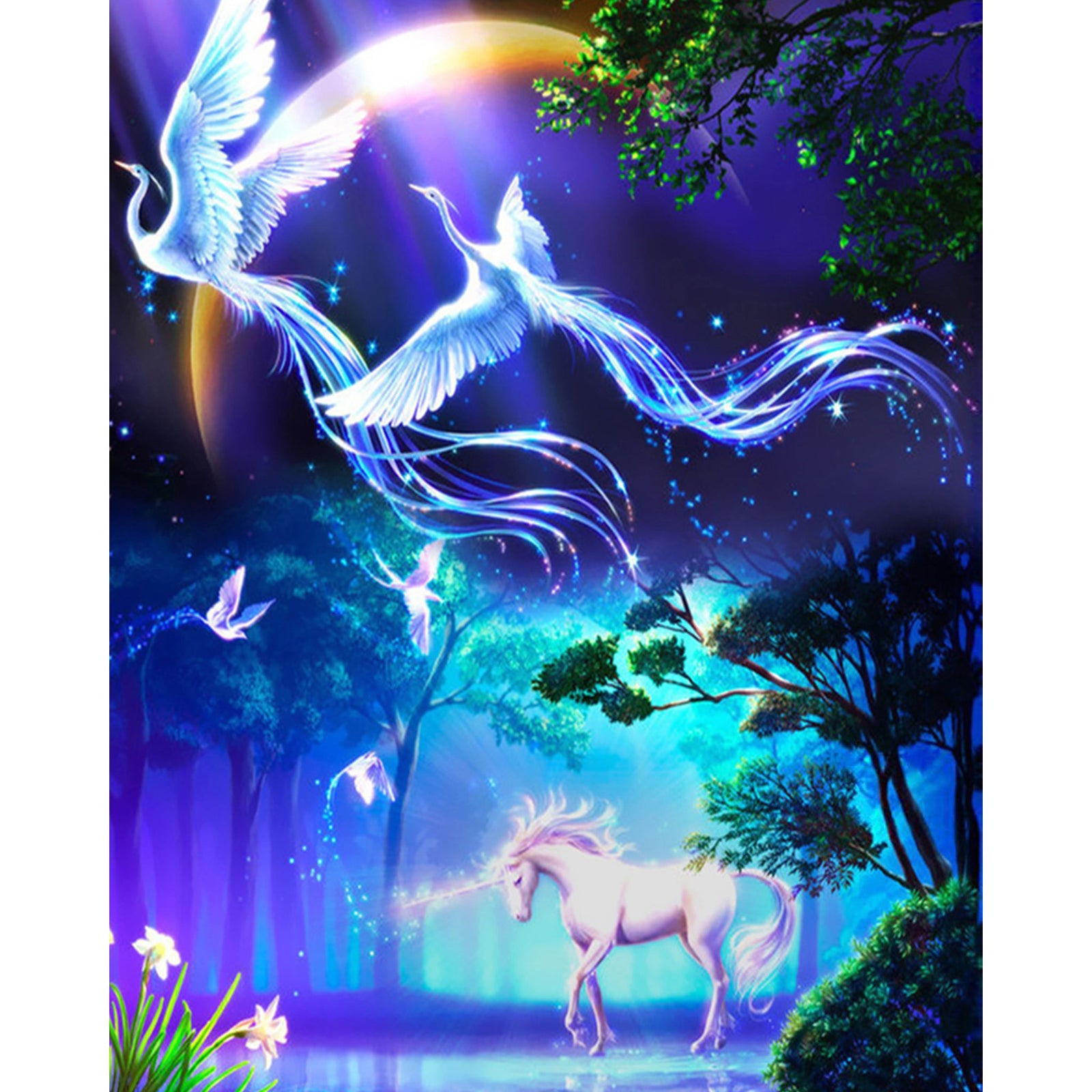 Magical Unicorn | Diamond Painting Design - Full Drill Diamond Art with 5d Square or Round Diamonds - AB Drills Available