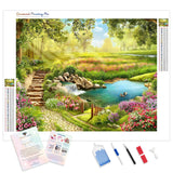 The Pond | Diamond Painting Kit - Full Drill - Square or Round Diamonds with AB Drills Option