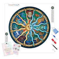 Signs of the Zodiac | Diamond Painting Kit - Full Drill - Square or Round Diamonds with AB Drills Option