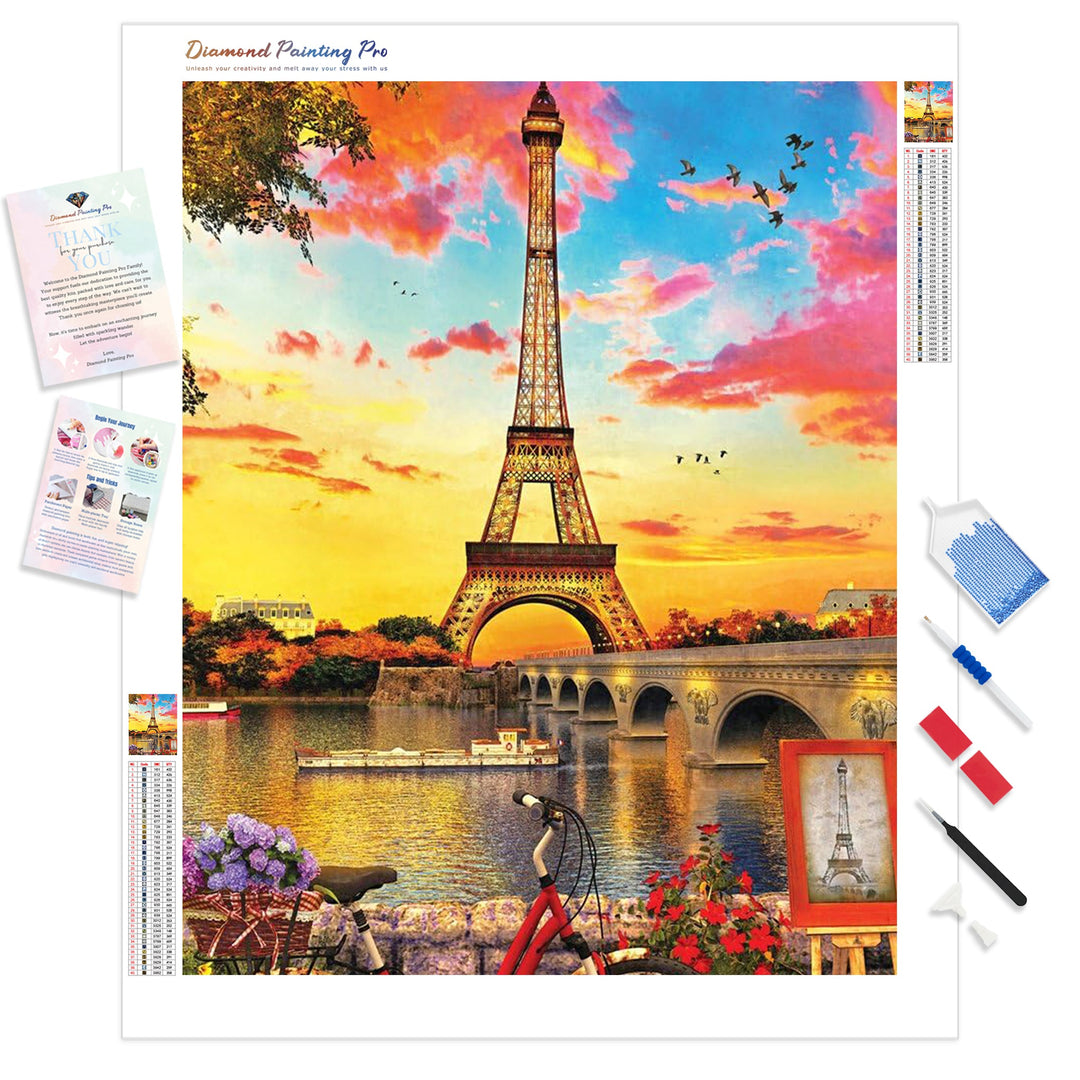 Vivid Eiffel Tower | Diamond Painting Kit - Full Drill - Square or Round Diamonds with AB Drills Option
