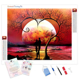 Lovers & Tree | Diamond Painting Kit - Full Drill - Square or Round Diamonds with AB Drills Option