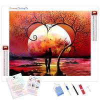Lovers & Tree | Diamond Painting Kit - Full Drill - Square or Round Diamonds with AB Drills Option