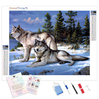 Wolves | Diamond Painting Kit - Full Drill - Square or Round Diamonds with AB Drills Option