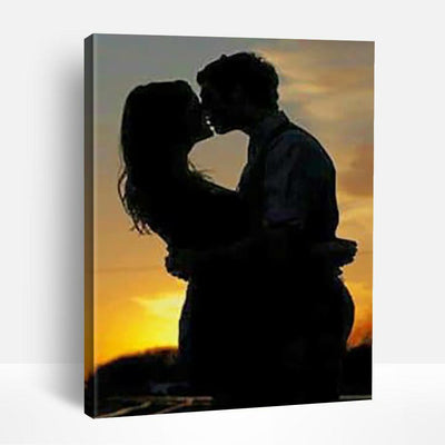 Couple Kissing Silhouette | Paint By Numbers