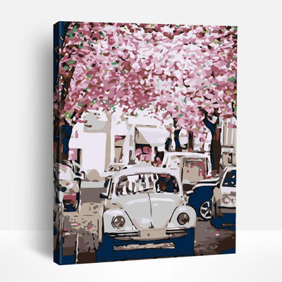 Blossoms and White Beetle | Paint By Numbers