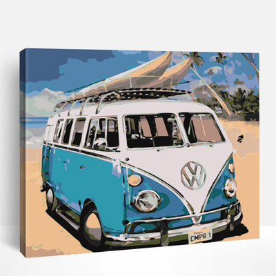 VW Blue Camper Van | Paint By Numbers
