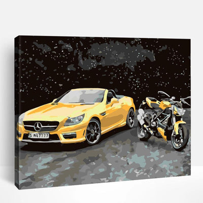Yellow Sports Car | Paint By Numbers