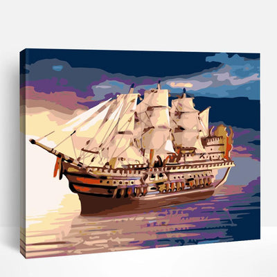 Sunset Sailboat at Sea | Paint By Numbers