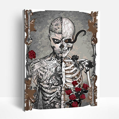 Skeleton with Roses | Paint By Numbers