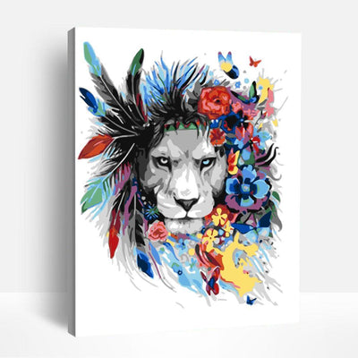 Abstract Tribal Lion | Paint By Numbers