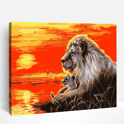 Lion under Sunset | Paint By Numbers