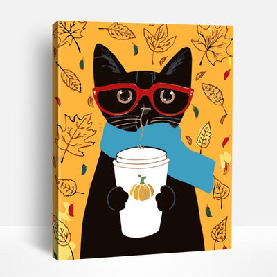 Kitty Pumpkin Spice Latte | Paint By Numbers