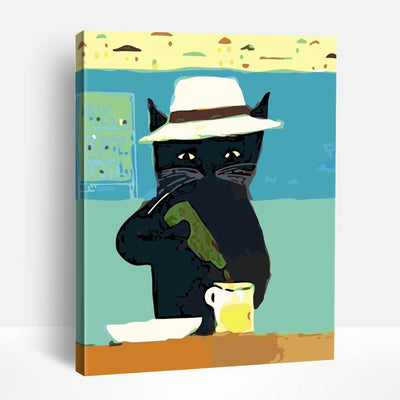 Cat Making Beverage | Paint By Numbers