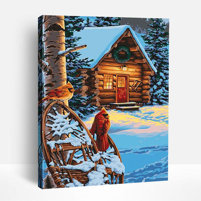 Cabin in Snow | Paint By Numbers