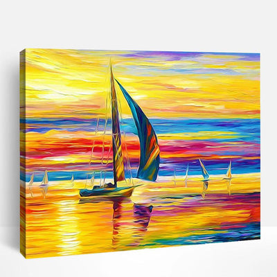 Sail under Sunset | Paint By Numbers