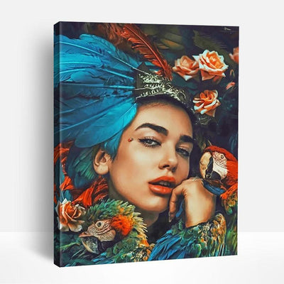 Girl and Parrots | Paint By Numbers