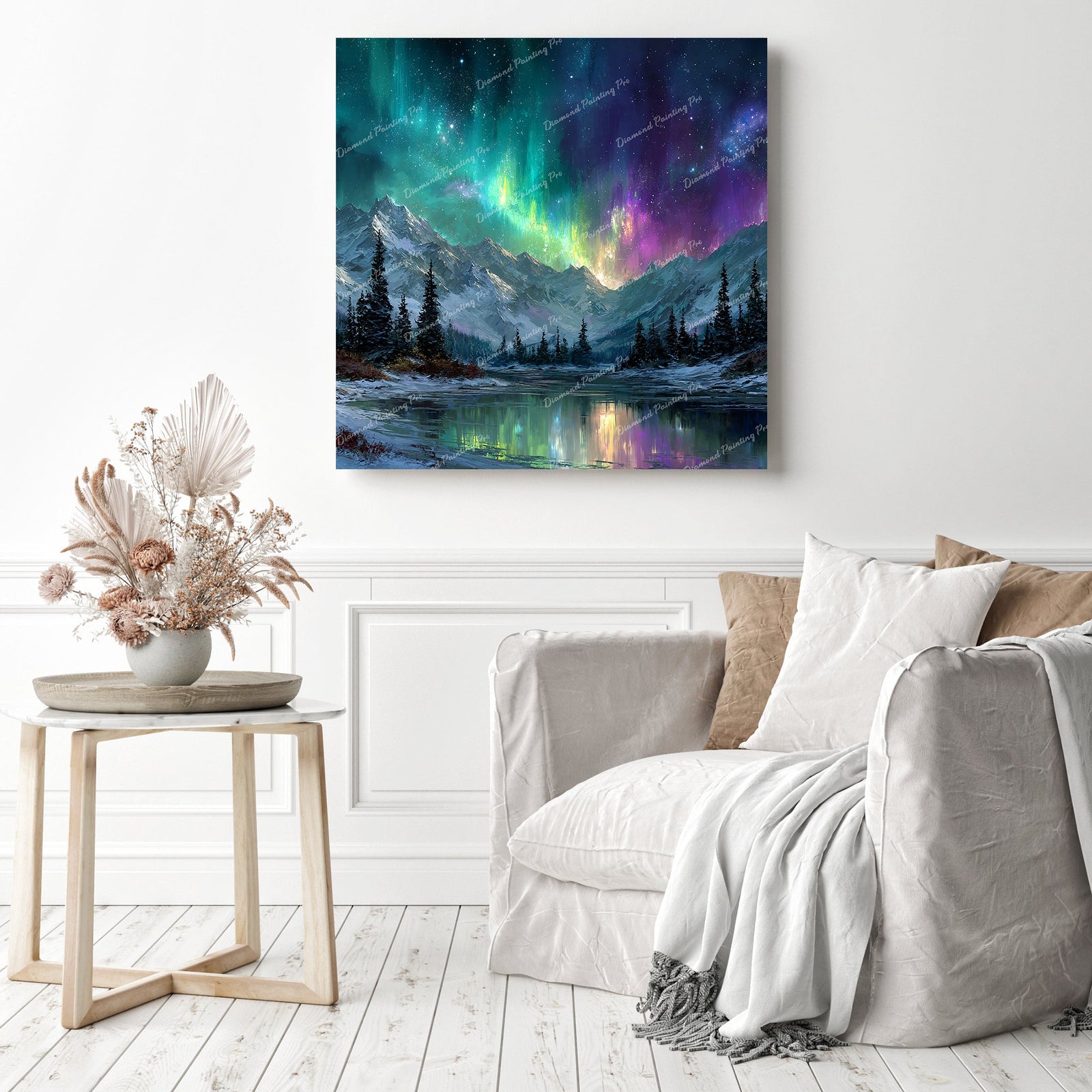 Aurora Mountain Diamond Painting as Home Decor