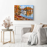 Autumn Lake Shore Diamond Painting as Home Decor
