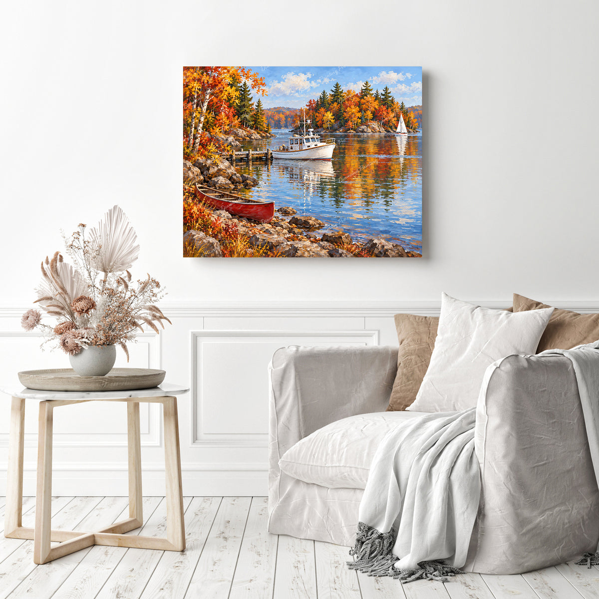 Autumn Lake Shore Diamond Painting as Home Decor