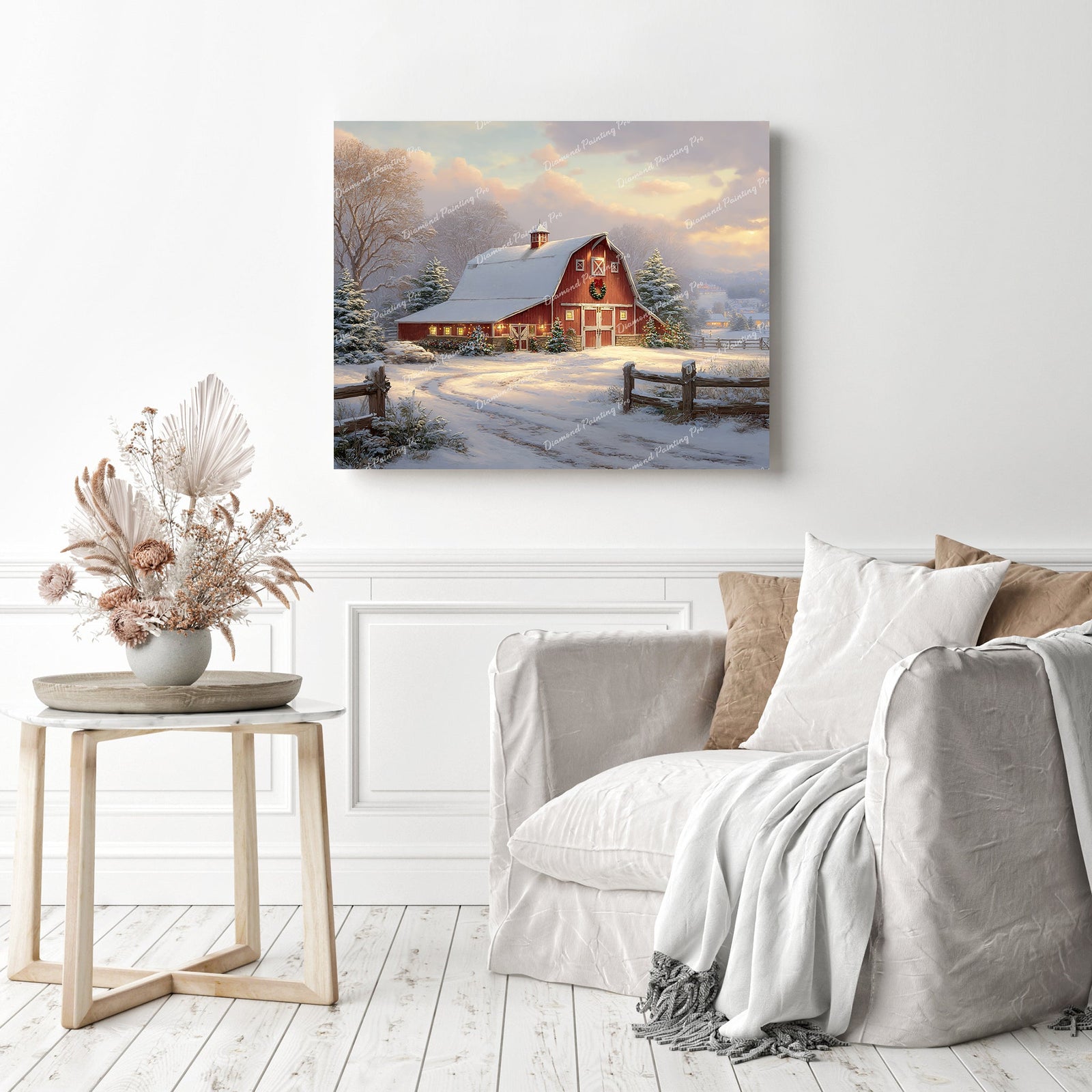 Barn Lights at Dusk Diamond Painting as Home Decor