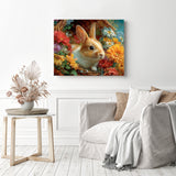 Bunny and Flower Basket Diamond Painting as Home Decor