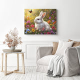 Bunny and Wildflowers Diamond Painting as Home Decor