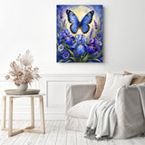 Butterfly and Irises Diamond Painting as Home Decor